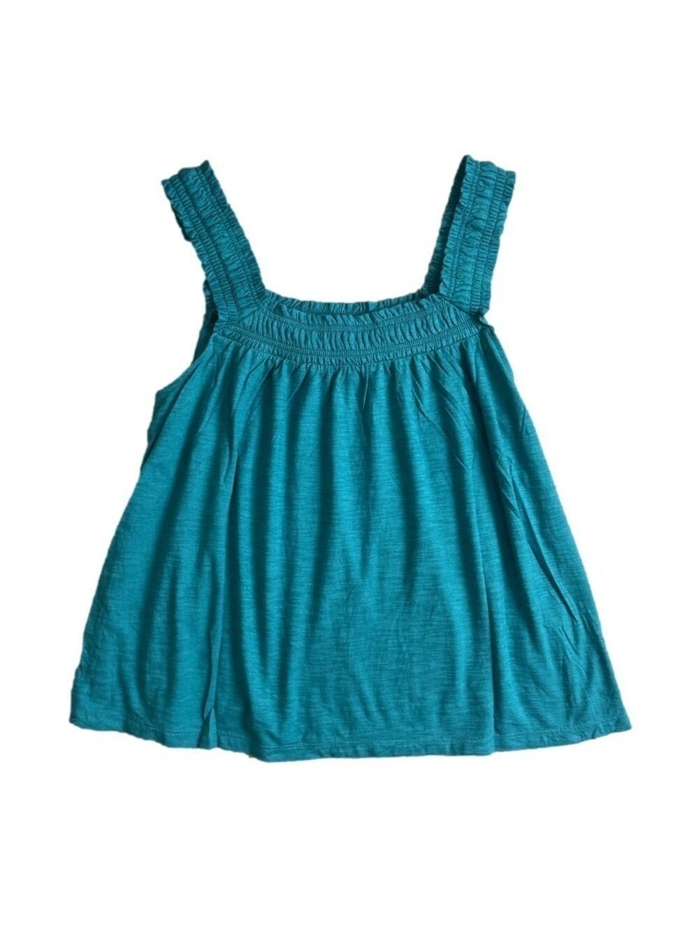 16. Anthropologie Tank Top Gathered Detail Turquoise. Medium